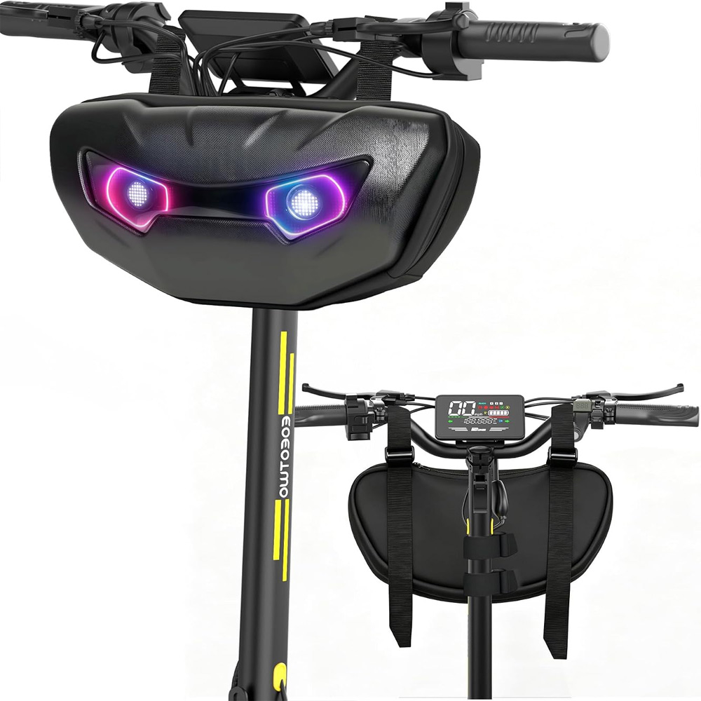 Mountain Biking App - LED-Pixel-Lenkertasche mit Bluetooth-App-Steuerung, Wasserdichte Fahrrad-Vordertasche für