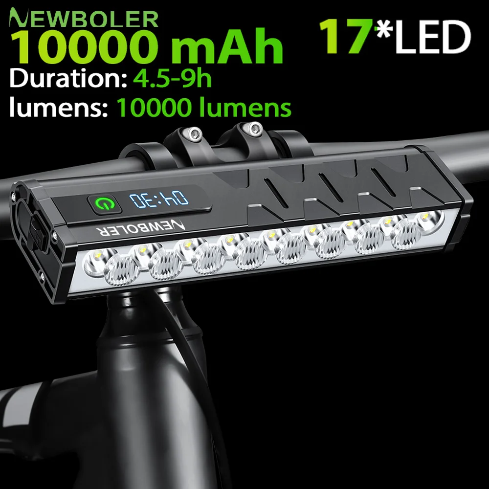 Mountain Biking Backpack - 10000 mAh Fahrrad Licht 17 LED
